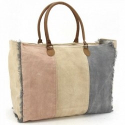 Frieden & Liebe bedruckte Baumwollhandtasche, Ledersterngriffe, Fronttasche