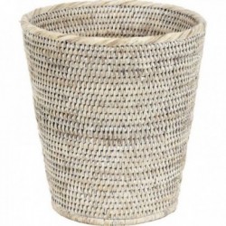 Hvit Rattan Office Paper Basket