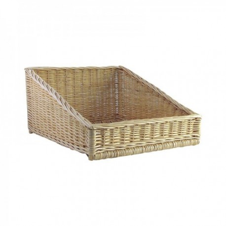 White wicker bakery presentation basket