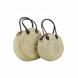 Set of 2 round palm tote bags