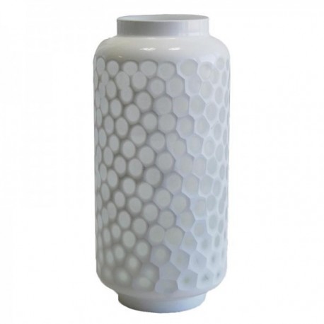 Biały przyciemniany szklany waza