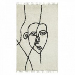 Alfombrilla de algodón con cara abstracta 90 x 150