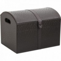 Brown polyurethane storage chest with handles