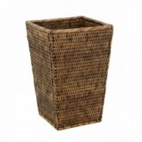 Antiker Rattan Blackboard-Papierkorb