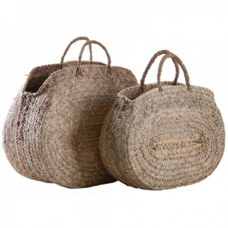 Lot de 2 cabas ovale en palmier