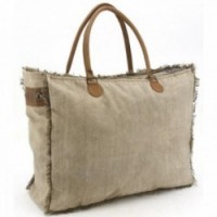 Sac à main en coton et cuir Lonely Wolf