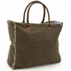 Handtasche aus Hirschbaumwolle und Leder