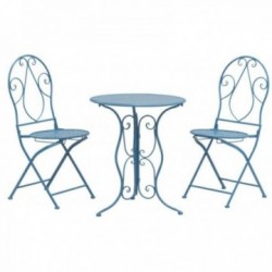 Blue metal folding garden chair