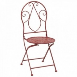 Red metal folding garden chair