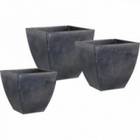 Series of 3 square-shaped zinc planters