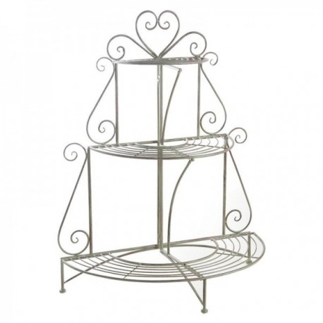 Hylly kasveille ja kukkaruukkuja puoliksi kuun taitettava metalli