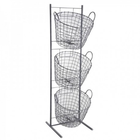 Gray metal display + 3 round baskets