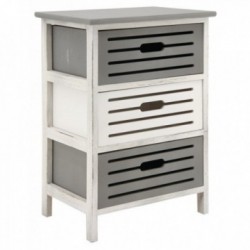 Dresser 3 laatikkoa avoimessa puulla valkoisella harmaalla värillä kädet kädet