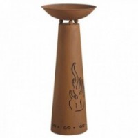 Colonne avec coupe en métal rouillé décoration de jardin