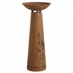 Colonne avec coupe en métal rouillé décoration de jardin