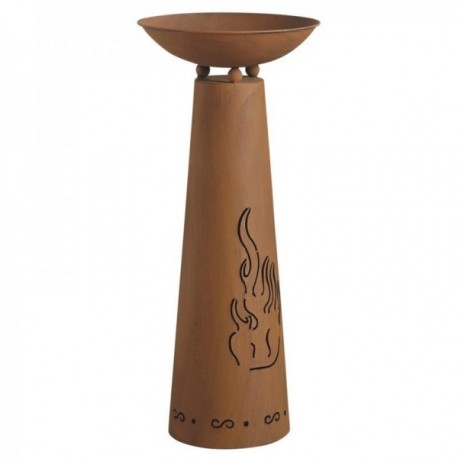 Colonne avec coupe en métal rouillé décoration de jardin