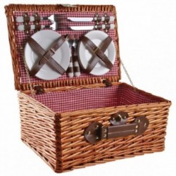 Honningplettet picnickuffert i flet til 4 kuverter