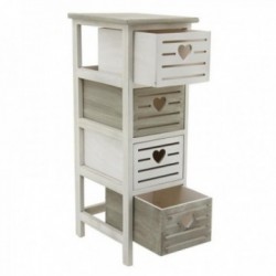 Chest of drawers in openwork wood 4 drawers Coeur