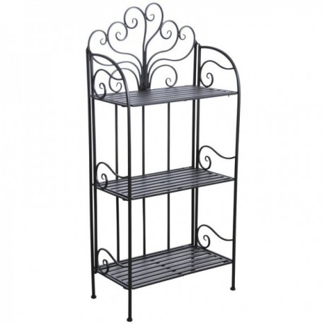 Składana półka w czarnych metalowych półkach