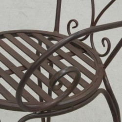 Fauteuil de jardin en métal vieilli marron