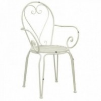 Poltrona de jardim em metal branco velho