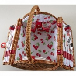 Round picnic basket in clear wicker 2 covered