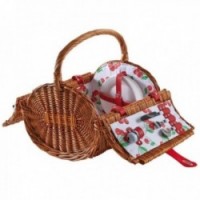 Cart Picnic Round Clear Wicker 2 Covered