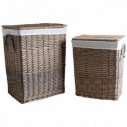 Gray Wicker Laundry Baskets...