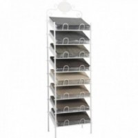 Display shelf for placemats in white lacquered metal 8 levels