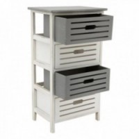 Dresser in openwork Wood 4 laden in de handen, opbergkast ontwerp en functioneel met contraststijl