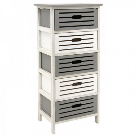 Dresser in Openwork Wood 5 laden met hand-pas - Scandinavische en moderne stijl opbergkast met contrasterend ontwerp