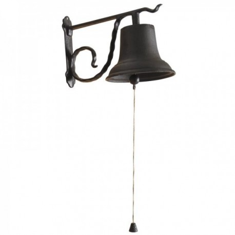 Ampia parete in ghisa 30 cm | Campana rustica porta all'aperto e campanello da giardino vintage