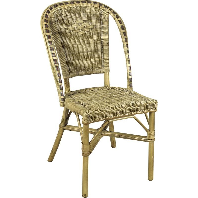 Conjunto de 4 sillas de mimbre con cojines - Boisnature'l