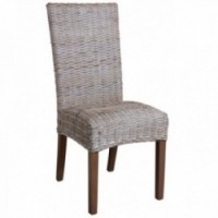 Dining chair in gray patinated poelet