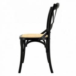 Bistro chair in wood and rattan