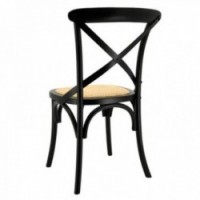 Bistro chair in wood and rattan