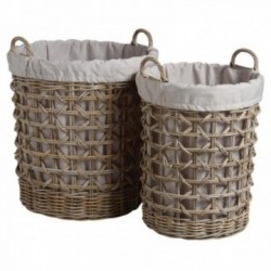 Set of 2 gray laundry baskets