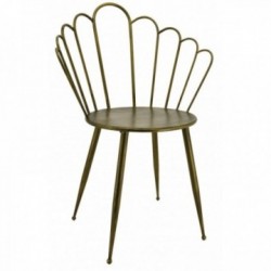 Antiker Stuhl aus goldfarbenem Metall