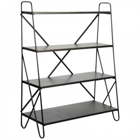 Metal shelf 4 tablets – Practical library for living room, bedroom, office or entrance