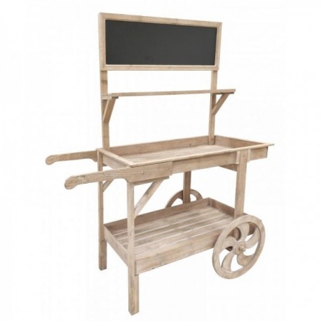 Presentation trolley on wooden wheels