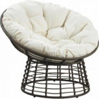 Poltrona de jardim papasan em polyresin e aço
