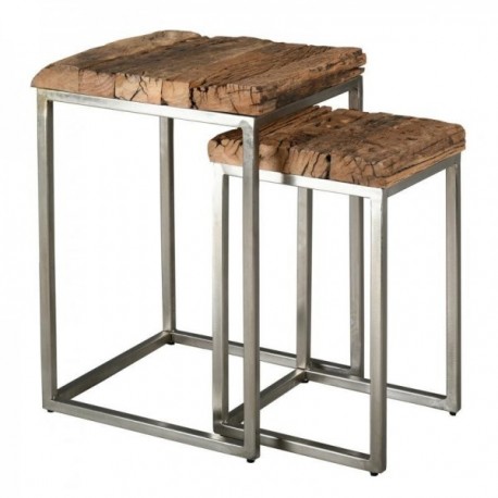 Solid wood and brushed steel stands