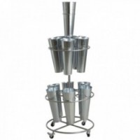 Näytön kukkakauppa pyöriteillä 12 metallivälitys ja Galva