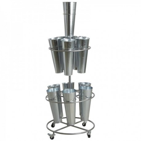 Wyświetl kwiaty z kółkami 12 metalowych wazonów i galva