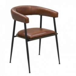 Armchair with leather seat,...