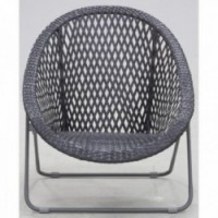 Black Polyresin Garden Living Room 2 Fotele + 1 stół