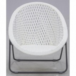 Hvide havemøbler i polyresin 2 lænestole + 1 bord