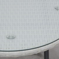 Vit polyresin trädgårdsmöbler 2 fåtöljer + 1 bord