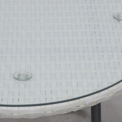 Bianco Polyresin Mobili da giardino 2 Poltrone + 1 tavolo