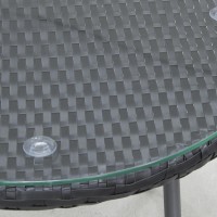 Black Polyresin Garden Living Room 2 Fotele + 1 stół